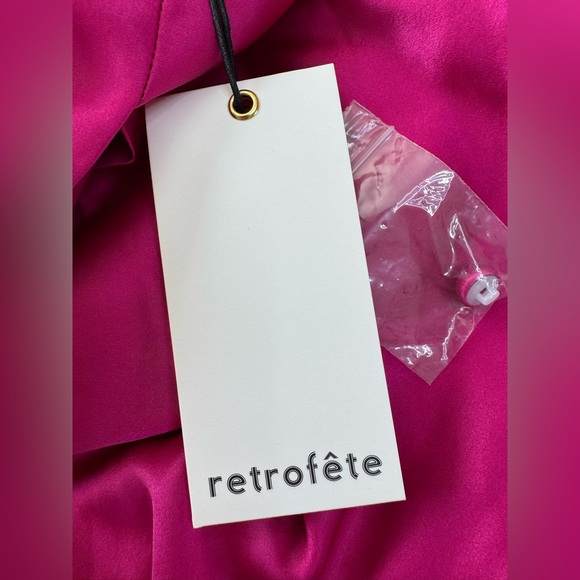 RETROFETE Silk Barbara Mini Dress in Orchid Pink size XS NEW $695 - Picture 16 of 16